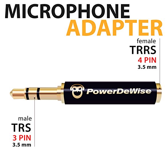 Microphone Jack Adapter 3,5mm Female TRRS to 3,5mm Male TRS 4PIN To 3PIN iPhone Lapel Microphone To PC