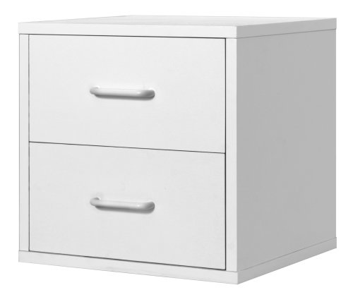 Foremost 327401 Modular 2-Drawer Cube Storage System, White