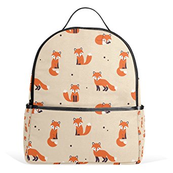 COOSUN Cute Foxes Patern School Backpacks Bookbags for Boys Girls Teens Kids