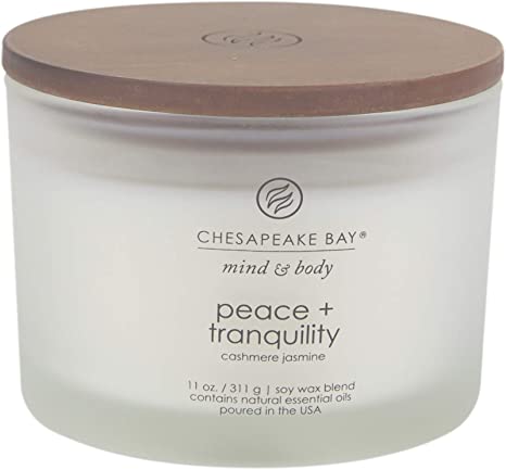 Chesapeake Bay Candle Scented Candle, Peace   Tranquility (Cashmere Jasmine), Coffee Table