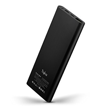 Tqka 10000mah Portable Charger Quick Charge 3.0, One of the Most Slimmest Power Banks, Input & Output Type C External Battery for Samsung, iPhone,iPad and More