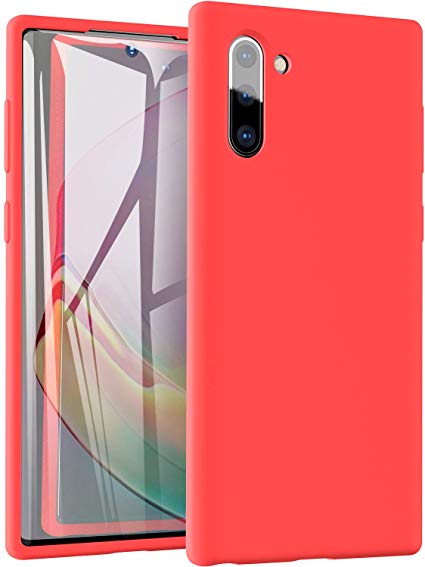 TOZO for Samsung Galaxy Note 10 Case(2019) Liquid Silicone Gel Rubber Shockproof Shell Ultra-Thin [Slim Fit] Soft 4 Side Full Protection Cover - [Red]