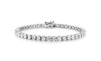 NYC Sterling Cubic Zirconia Classic Tennis Bracelet, White