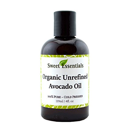 Extra Virgin Organic Avocado Oil - 100% Pure | Cold-Pressed | Unrefined - 4oz - Imported From Italy - Raw | NON-GMO | Green In Color