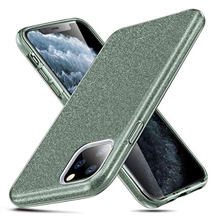 ESR Glitter Case Compatible for iPhone 11 Pro Case, Glitter Sparkle Bling Case [Three Layer] for Women [Supports Wireless Charging] for iPhone 11 Pro 5.8" (2019), Dark Green