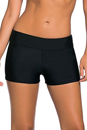 Dokotoo Womens Wide Waistband Swimsuit Bottom Mini Shorts Swimwear (S-XXXL)