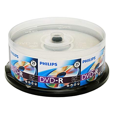 Philips DM4S6B25F/17 25 Pack 16X DVD-R Spindle