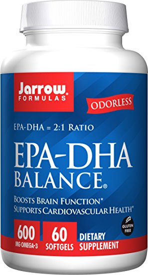 Jarrow Formulas EPA-DHA Balance, Boosts Brain Function, 60 Softgels