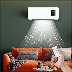 Wall-Mounted Smart Air Conditioner Fan with Heating Function: 1500W Mini Size, Cooling and Heating Function Air Cooling Heating Fan (A)