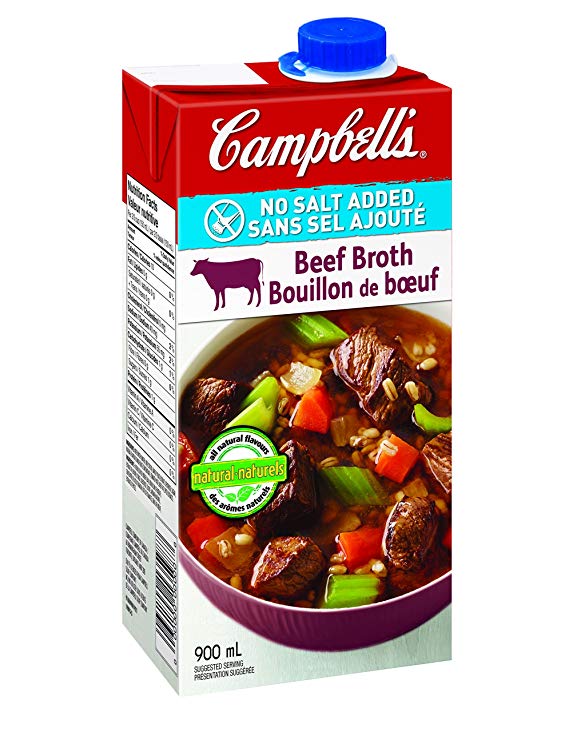 Campbell's No Salt Added Beef Broth, 900ml