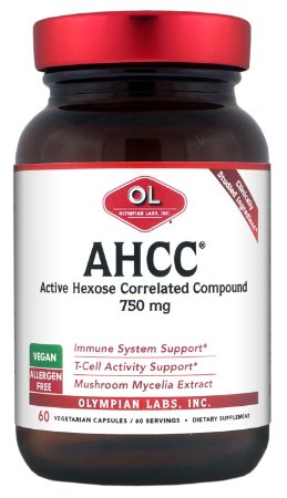 Olympian Labs Ahcc, 750mg, 60 Capsules (Packaging May Vary)