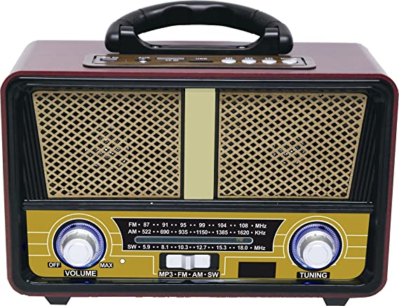 QFX RETRO-90 Retro Collection Bluetooth 3 Band Am/FM/Sw Radio