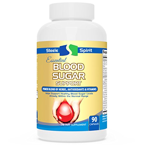 Blood Sugar Support Supplement - Powerful Herbs Antioxidants & Vitamins Help Support Healthy Blood Sugar Levels - By Steele Spirit
