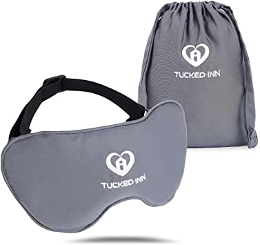 Tucked INN Sleep Mask- Organic Bamboo - Weighted Eye Mask - Relief - Night Shade Eye Covers - Eye Mask for Sleeping-Enhance Rest-Blocks Light-Travel Pouch Included