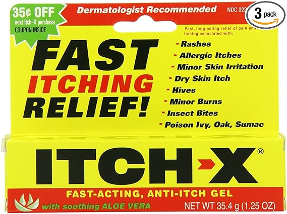 Itch-x Anti-Itch Gel with Aloe Vera, 3 Count