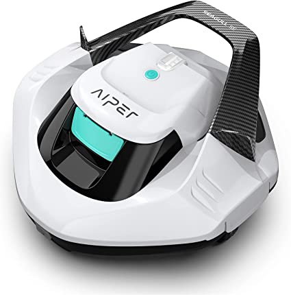 (2023 New) AIPER Seagull SE Cordless Robotic Pool Cleaner, Pool Vacuum Lasts 90 Mins, LED Indicator, Self-Parking, Ideal for Above/In-Ground Flat Pools up to 40 Feet - White