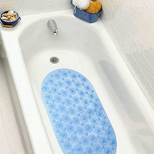 AWinEur Bathtub Mat, Blue, 69cm x 39cm