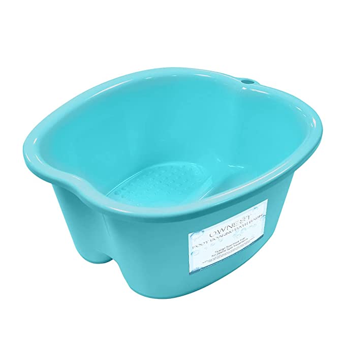 Ownest Foot Bath Spa,Water Spa and Foot Massage, Sturdy Plastic Foot Basin for Soaking Foot,Toe Nails, and Ankles,Pedicure,Portable Foot Tub-Light Blue