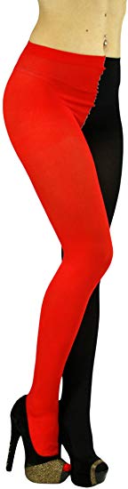 ToBeInStyle Women's Two Toned Jester Tights W/Reinforced Toe