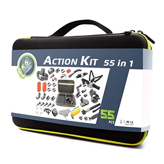 DeKaSi Action Camera Accessories Kit for GoPro Hero 7 6 5 4 3  3 2 1 Hero Session 5 Black Accessory Bundle Set for Yi AKASO Apeman (GoPro-Accessories-Case-kit-HERO7)