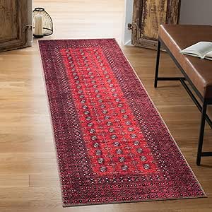 Keen Home Design Machine Washable Area Rugs with Non-Slip Backing, Ideal for Hallway, Living Room, Bedroom, Kitchen and Laundry Room, Vintage Moroccan and Low Pile Rug - (2'6'' x 7')