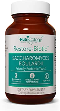 NutriCology Restore-Biotic Saccharomyces Boulardii - GI Health Probiotic - 120 Vegetarian Capsules