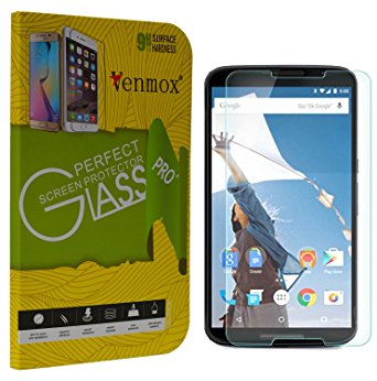 Nexus 6 Screen Protector, Venmox® Premium Tempered Ballistic Glass Screen Protector (2.5D Round Edge/99% Clarity/Shatter-Proof/Bubble Free) for Google Nexus 6