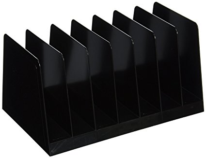 Sparco Incline Desk Sorter, 7 Compartments, 8-3/4 x 5-1/2 x 4-3/4 Inches, Black (SPR11876) (4-PACK)