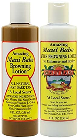Maui Babe Before and After Sun Pack (Browning Lotion 8 oz, After Browning Lotion 8 oz) by Maui Babe