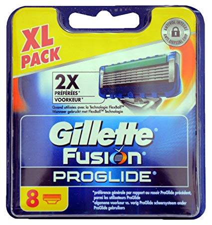 Gillette Fusion Proglide Manual Razor Blades – Pack of 8 – Dermatologically Tested