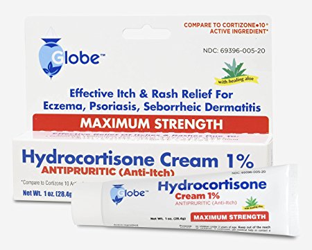 Hydrocortisone Maximum Strength CREAM 1% with ALOE, USP 1oz (Compare to Cortizone-10) 1 TUBE