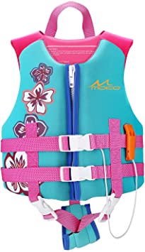 MoKo Swim Vest for Kids, Swimming Safety Assistance Children Swimsuit Swimming Training Swimwear Cute Pattern Watersports Swimming Vest for Toddler Boys Girls 46-77 lbs (L Size) 27-46 lbs (M Size)