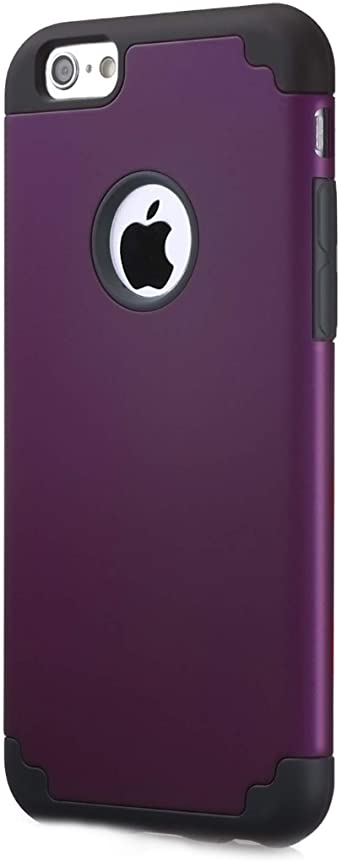 Ailun Phone Case for iPhone 6s iPhone 6 Soft Interior Silicone Bumper Hard Shell Solid PC Back Shock-Absorption Skid-Proof Anti-Scratch Hybrid Dual Layer Slim Cover Purple