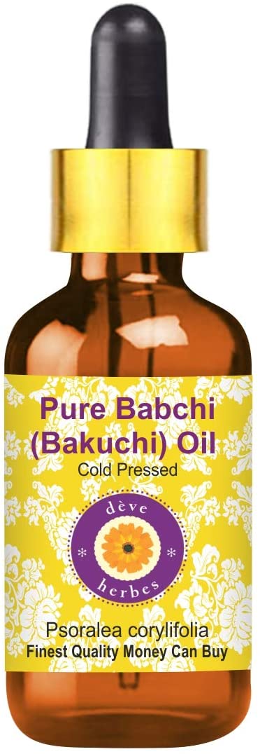 Deve Herbes Pure Babchi Oil (Psoralea corylifolia) with Glass Dropper 100% Natural Therapeutic Grade Cold Pressed for Personal Care 30ml (1.01 oz)
