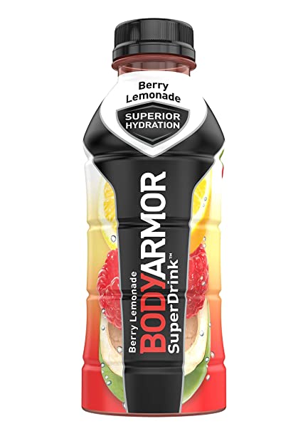 BODYARMOR Sports Drink Sports Beverage, Berry Lemonade, Natural Flavors With Vitamins, Potassium-Packed Electrolytes, No Preservatives, Perfect For Athletes, 16 Fl Oz (Pack of 12)