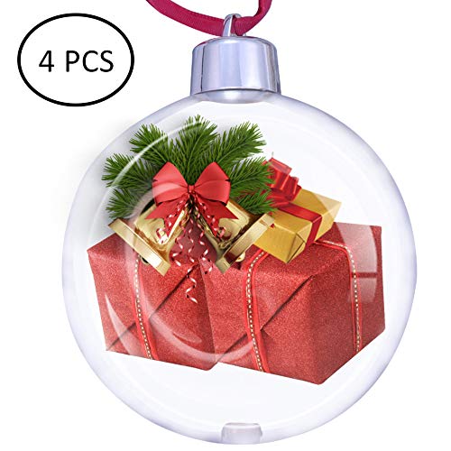 MuYu Store Clear Plastic Fillable Christmas Ornaments Ball
