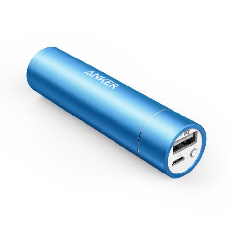 Anker PowerCore mini 3350mAh Premium Aluminum Portable Charger Lipstick-Sized External Battery Power Bank for iPhone 6  6 Plus iPad Air 2  mini 3 Galaxy S7  S7 Edge  S6  S6 Edge and More Blue