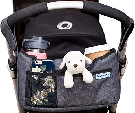 Deluxe Stroller Organizer | Universal Fit, Two Insulated Cup Holders, Lightweight Design | Lifetime 100% Satisfaction Guarantee!