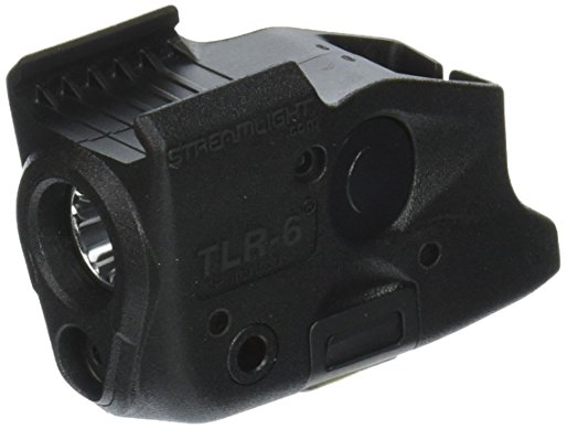 Streamlight 69290 TLR-6 Tactical Pistol Mount Flashlight 100 Lumen with Integrated Red Aiming Laser for Glock Railed Hand Guns, Black
