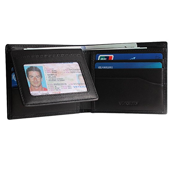 Premium Leather RFID Wallet for Men Bifold Soft Cowhide Leather Wallet with 8 Card Slots