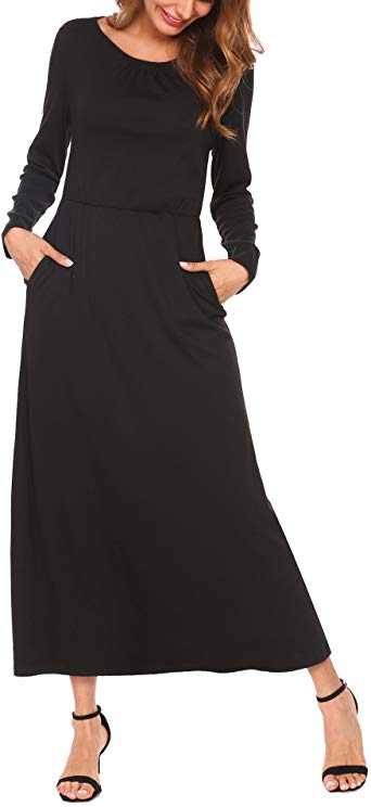 Zeagoo Fashion Women Sack Dress Backless Maternity Dress Baggy Casual Loose Long Maxi Dress