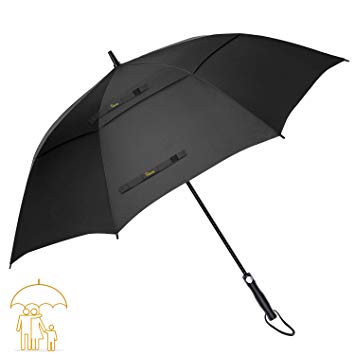 Heasy Golf Umbrella Windproof Large 62/68 Inch Automatic Open Double Canopy Vented Extra Large Stick Umbrellas for Men and Women