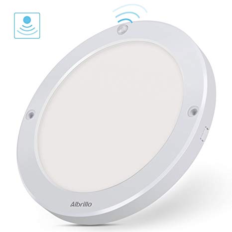 Albrillo 18W LED Ceiling Lights with Motion Sensor, Flush Mount Bathroom Ceiling Lights, 2700K Warm White, 1300LM