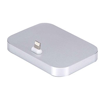iPhone Dock,COTEetCI Aluminum Lightning Charging Dock for Apple iPhone 6 6S Plus 5 5S (silver)