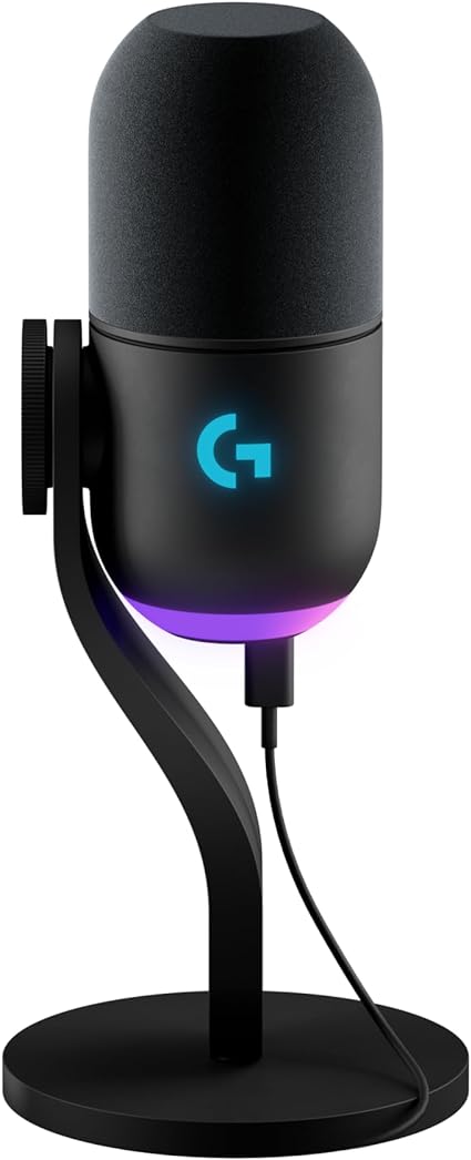 Logitech G Yeti GX Dynamic RGB Gaming Microphone with LIGHTSYNC, Blue VO!CE, G HUB Control, Supercardioid, USB Plug and Play on PC/Mac - Black