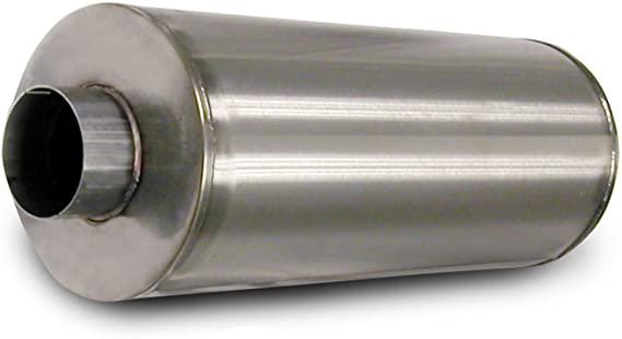 Corsa 8004002 22.74" Length x 9.62" Diameter Stainless Steel Muffler with 4" Diameter Center Inlet/Outlet for Cummins Diesel