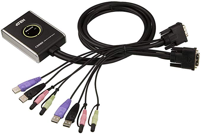 ATEN CS682 2-Port USB DVI/Audio Cable KVM Switch with Remote Port Selector