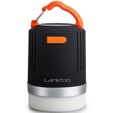 Lanktoo 2-in-1 Waterproof LED Camping Lantern & Power Bank Charger, 8800mAh IP65 Rechargeable Outdoor Tent Light Emergency Lamp for Backpacking Hiking Fishing Outages