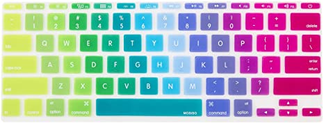 MOSISO Protective Pattern Keyboard Cover Skin Compatible with MacBook Air 11 inch (Models: A1370 & A1465), Blue & Pink