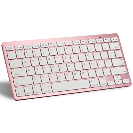 OMOTON Ultra-Slim Bluetooth Keyboard Compatible with iPad 10.2-inch/ 9.7-inch, iPad Air 10.5, iPad Pro 11/12.9, iPad Mini 5/4, iPhone and Other Bluetooth Enabled Devices, Rose Gold